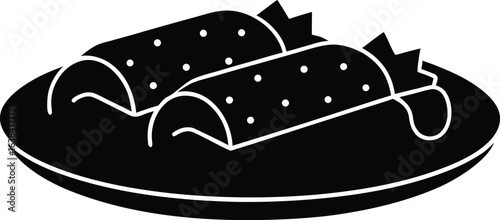 Enchiladas Silhouette Vector Art Illustration