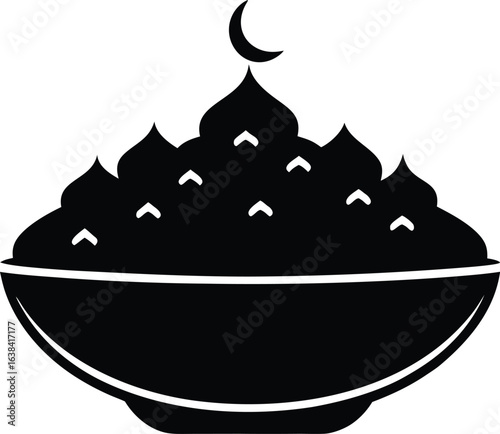 Eid Biryani Silhouette Vector Art Illustration