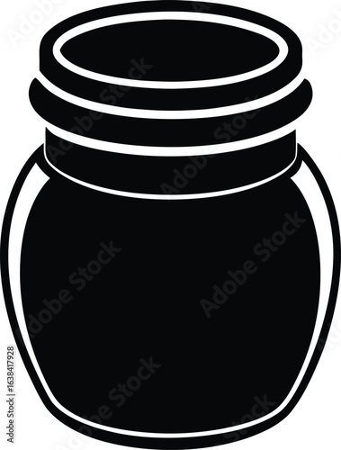 Ghee Jar Silhouette Vector Art Illustration