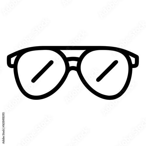 Sunglasses outlined in black with a simple design