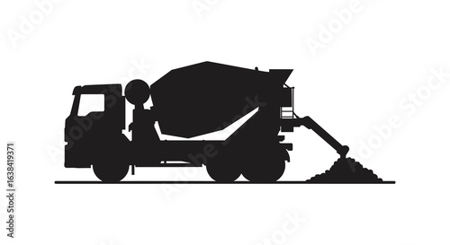 Concrete Mixer Truck Silhouette