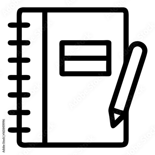 Notebook with blank pages and pencil for writing notes  