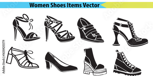 set of female shoes