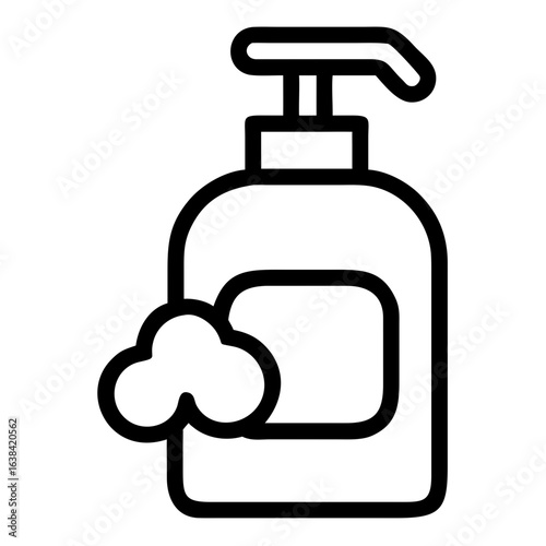 Liquid soap dispenser with pump and foamy soap texture  