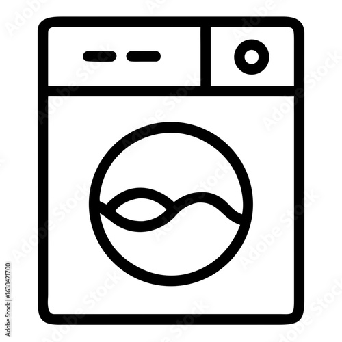 Washing machine in simple outline design with circular door  