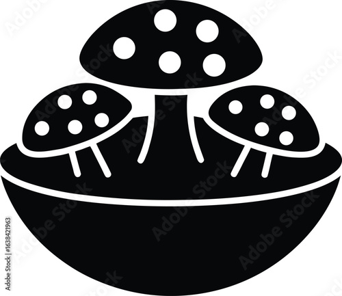 mushroom risotto silhouette vector  no details  mi.eps