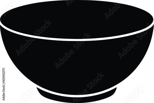 oatmeal bowl silhouette vector  no details  minima.eps