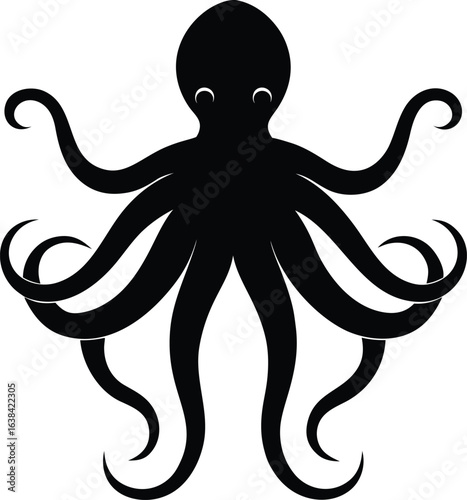 octopus silhouette vector  no details  minimal cle.eps