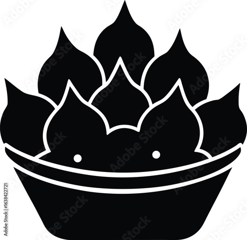 pakora silhouette vector  no details  minimal clea.eps