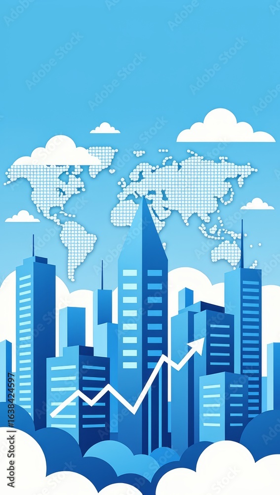 Obraz premium New trends in global economic growth