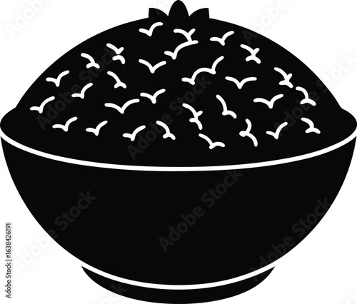 seafood fried rice silhouette vector  no details  .eps