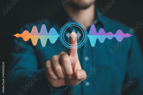 Sound Wave Visualization Digital Interface with Finger Touching Audio Spectrum for Music Technology