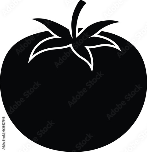 tomato silhouette vector art illustration
