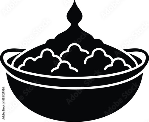 traditional curry silhouette vector art illustration