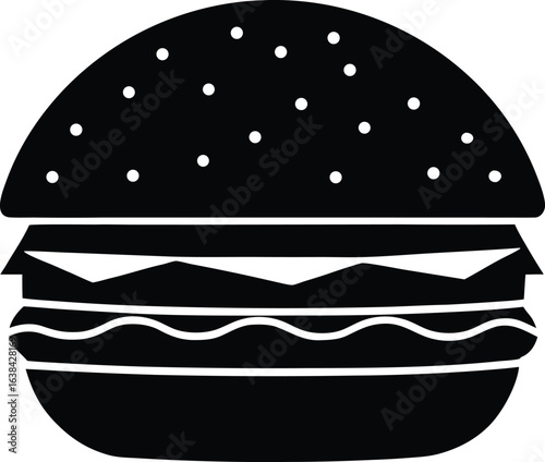 vegan burger silhouette vector art illustration