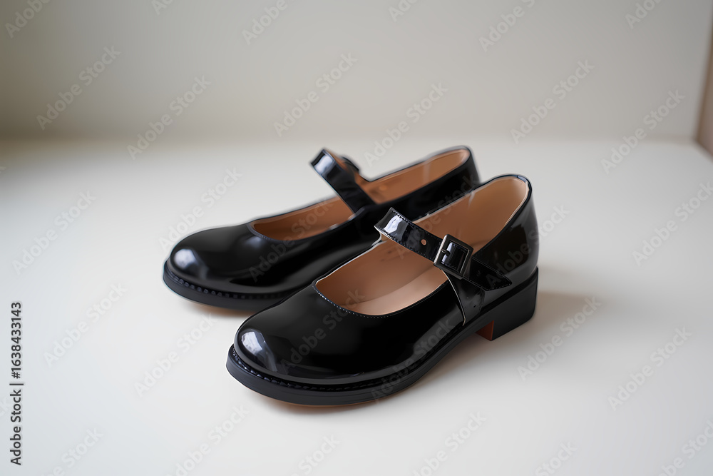 Fototapeta premium Patent Leather Mary Janes: Classic Footwear Style