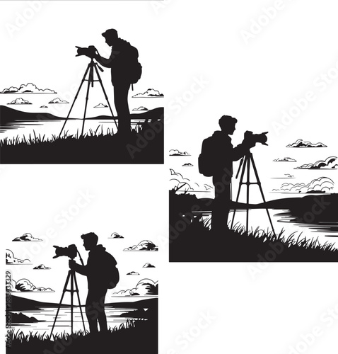 Silhouette photographer landscape photography nature outdoors scenic view art design
