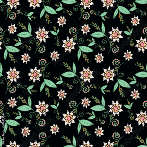Wallpaper Mural seamless floral pattern Torontodigital.ca