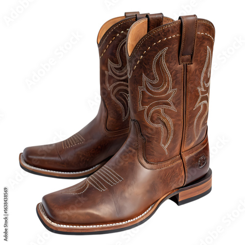 Brown Leather Cowboy Boots: Western Fashion Footwear