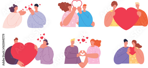 Celebrate love and connection with diverse couples sharing hearts and affection together today