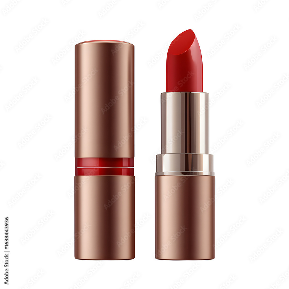 Obraz premium Vector lipstick tubes in standing and lying angles, isolated on the transparent background