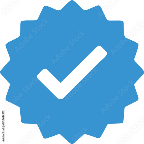 Blue tick check icon transparent background