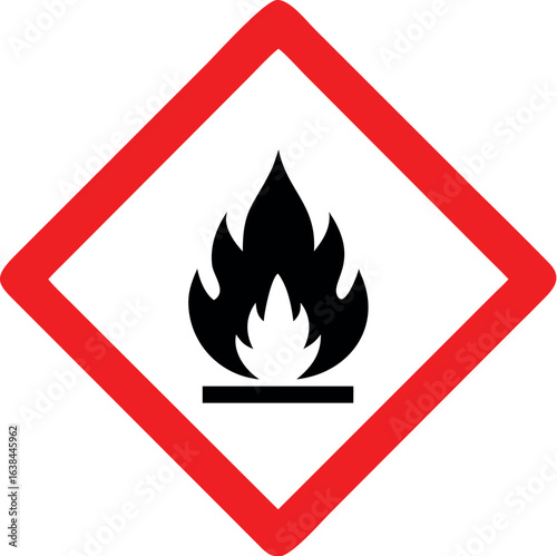 Fire sign warning icon vector