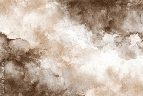 Abstract watercolor wash in shades of brown, beige, and white