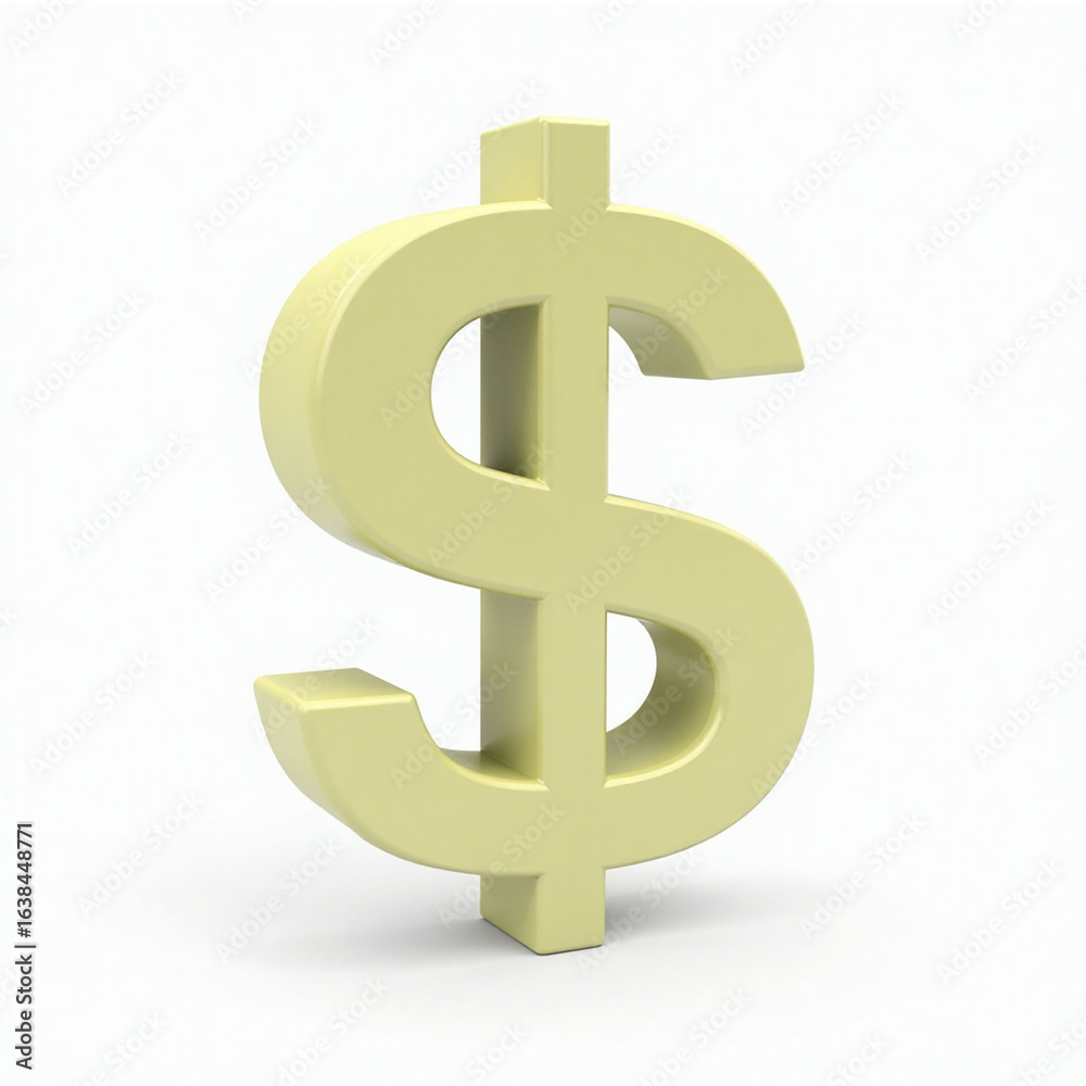 Obraz premium Dollar sign with white background