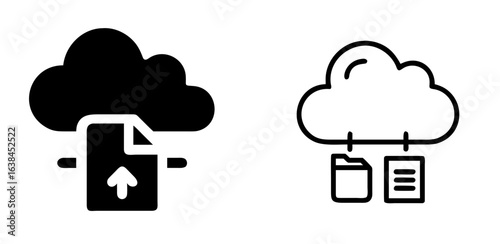 Cloud Storage and Data Backup Line Icon