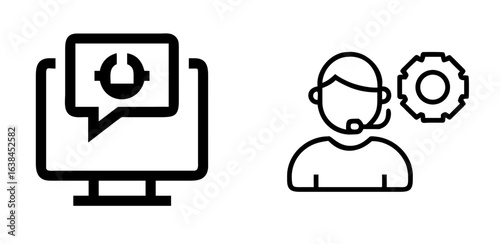 IT Support and Technical Helpdesk Line Icon