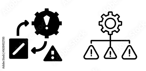 Risk Management and Business Strategy Line Icon