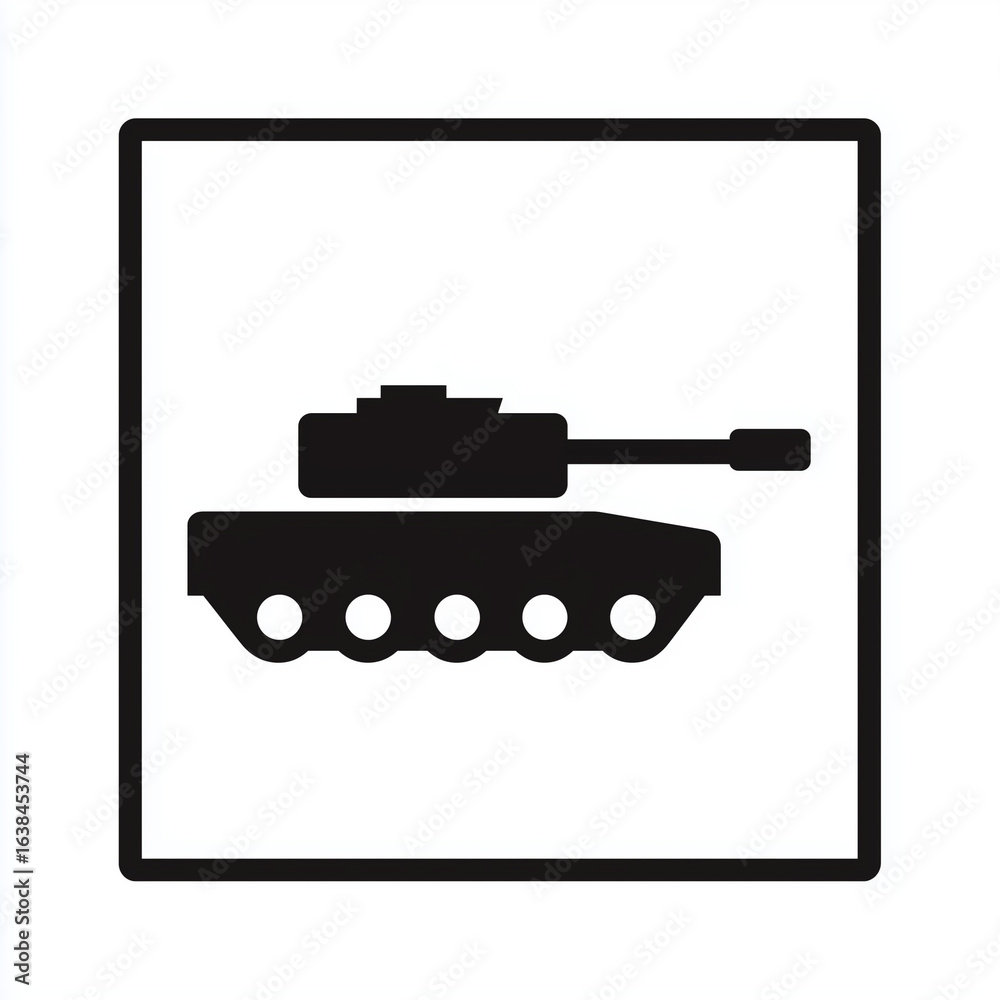 Fototapeta premium Tank Icon on White Background