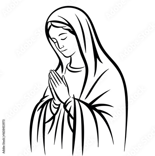 Vector illustration of Virgin Mary. The Virgin of GuadalupeVector illustration of Virgin Mary. The Virgin of Guadalupe