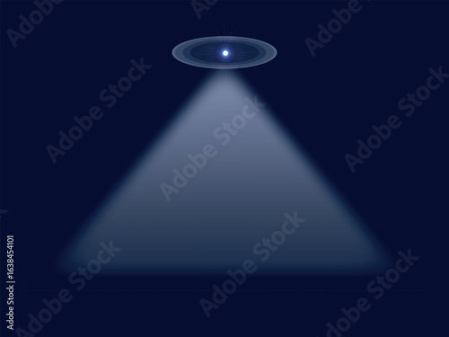Minimalistic black stage with a bright spotlight highlighting the centre, creating a sense of focus and anticipation