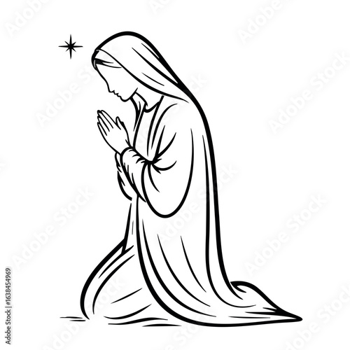 Vector illustration of Virgin Mary. The Virgin of GuadalupeVector illustration of Virgin Mary. The Virgin of Guadalupe