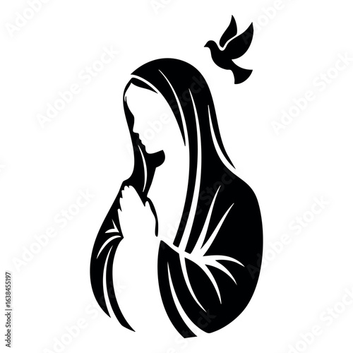 Vector illustration of Virgin Mary. The Virgin of GuadalupeVector illustration of Virgin Mary. The Virgin of Guadalupe