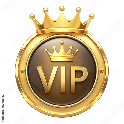 golden crown icon with text VIP isolated on white background. PNG Transparent file type with high definition quality And vibrant color grading Available.