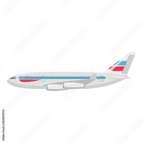 Passenger airplane illustration for travel and transport concepts