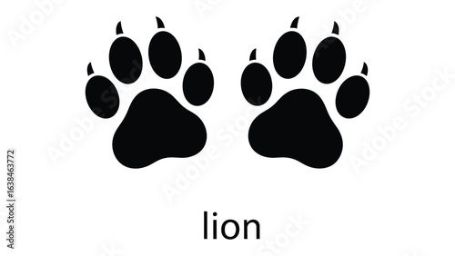 Lion Tracks: A bold, artistic depiction of a lion's paw prints, symbolizing strength, agility, and the untamed spirit of the wild.