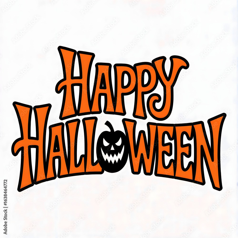 Obraz premium happy halloween day pumpkins and bats decoration isolated on white