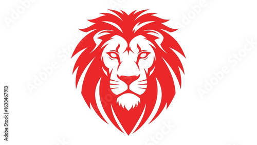 Quadro su tela Majestic Lion Emblem: A striking lion emblem, expertly crafted with bold lines and vivid color, symbolizing strength, power, and regal authority