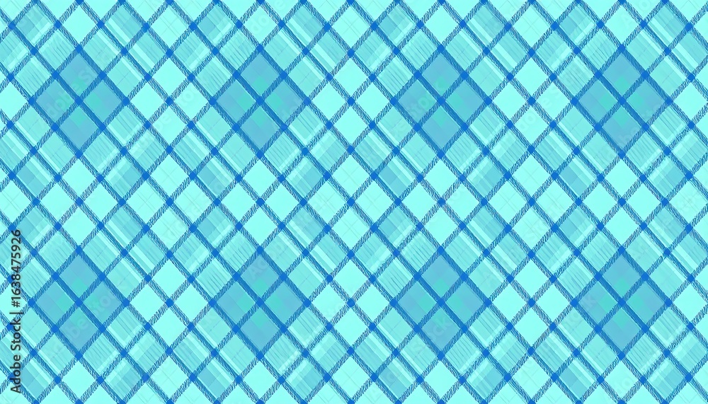 Fototapeta premium Light blue diagonal plaid pattern