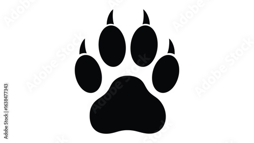 Animal Footprint Icon: A clean, monochromatic illustration of an animal footprint, perfect for representing wildlife, nature, or trail-related concepts.