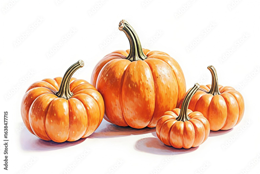 Obraz premium watercolor pumpkin isolated on white