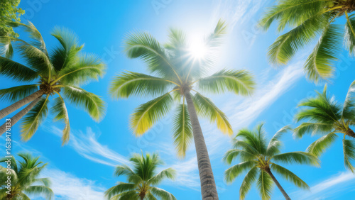 Wallpaper Mural Palm Trees Reaching for the Bright Sun in a Tropical Paradise Torontodigital.ca