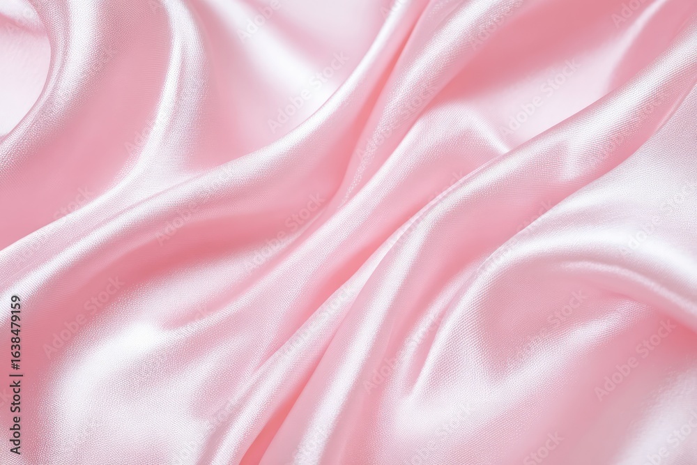 Obraz premium Close-up of soft, flowing pink silk fabric (1)