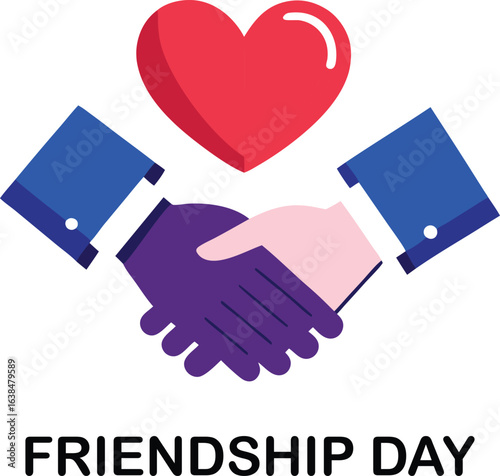 Friendship day icon , handshake between two people