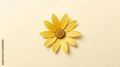 Wallpaper Mural Top-down view of a vibrant yellow daisy flower on a matching background Torontodigital.ca