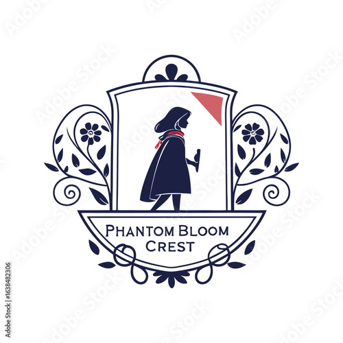Phantom Bloom Crest – Elegant Floral Emblem with Mystical Petal Design for Luxury Branding and Identity